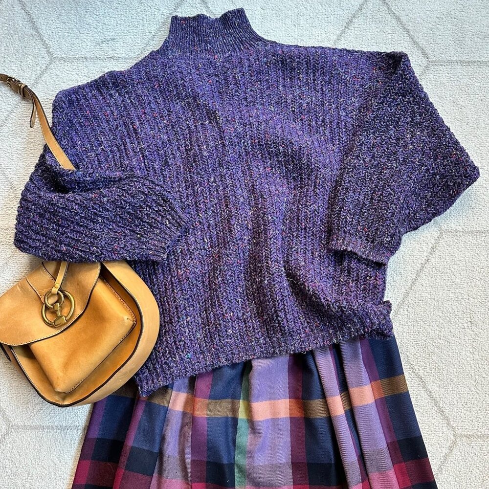 Vintage Urban Outfitters Purple Speckled Dolman Sleeve Turtleneck Sweater